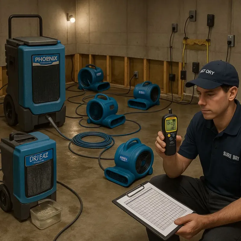 Structural Drying and Dehumidification process in Dravosburg, PA